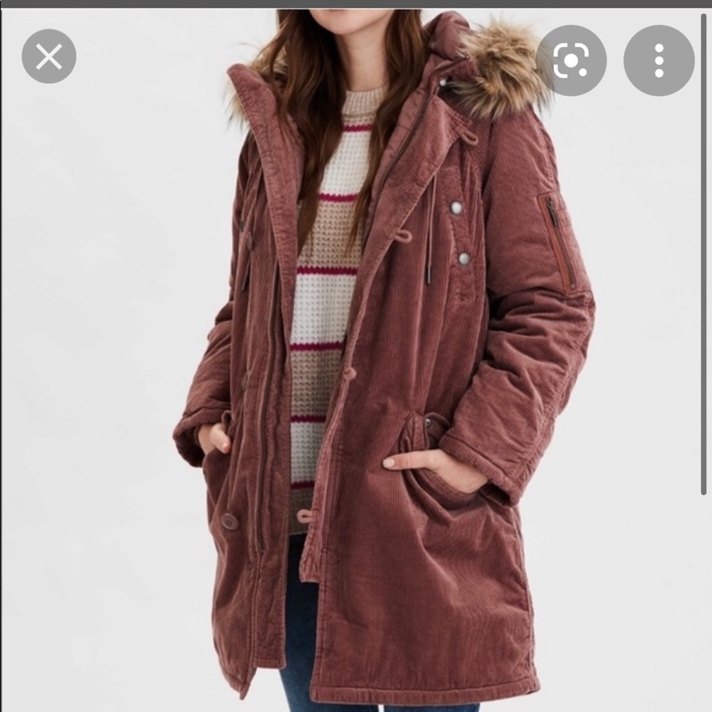 ae corduroy parka blush